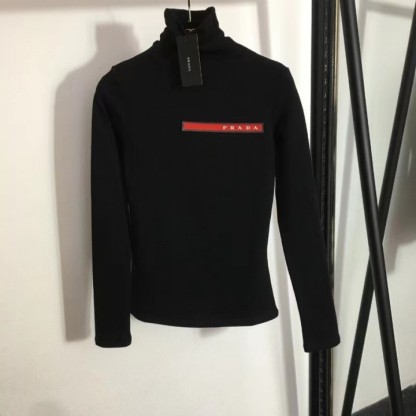 P style fleece turtle neck logo printing bottom shirt-Luxeon