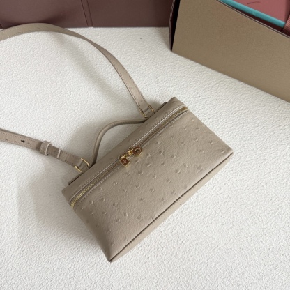 Ostrich-embossed wide-opening clutch FAN1034/19*11*6.5cm