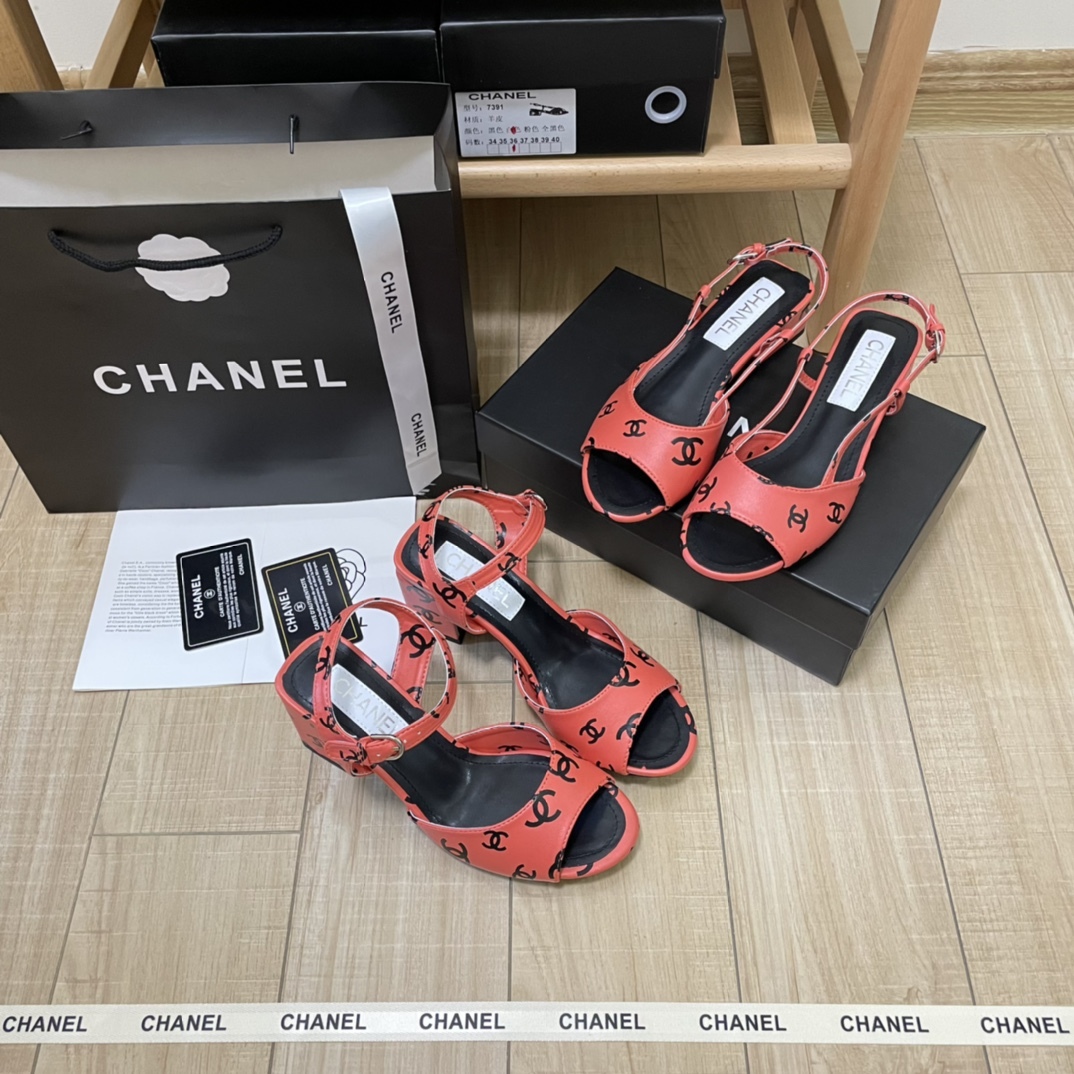 C style Print Double C Square Root Sandals-Luxeon
