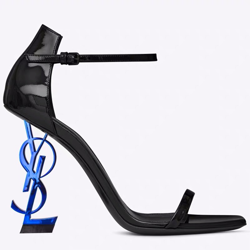 Saint Laurent letter heel square toe round toe-Luxeon