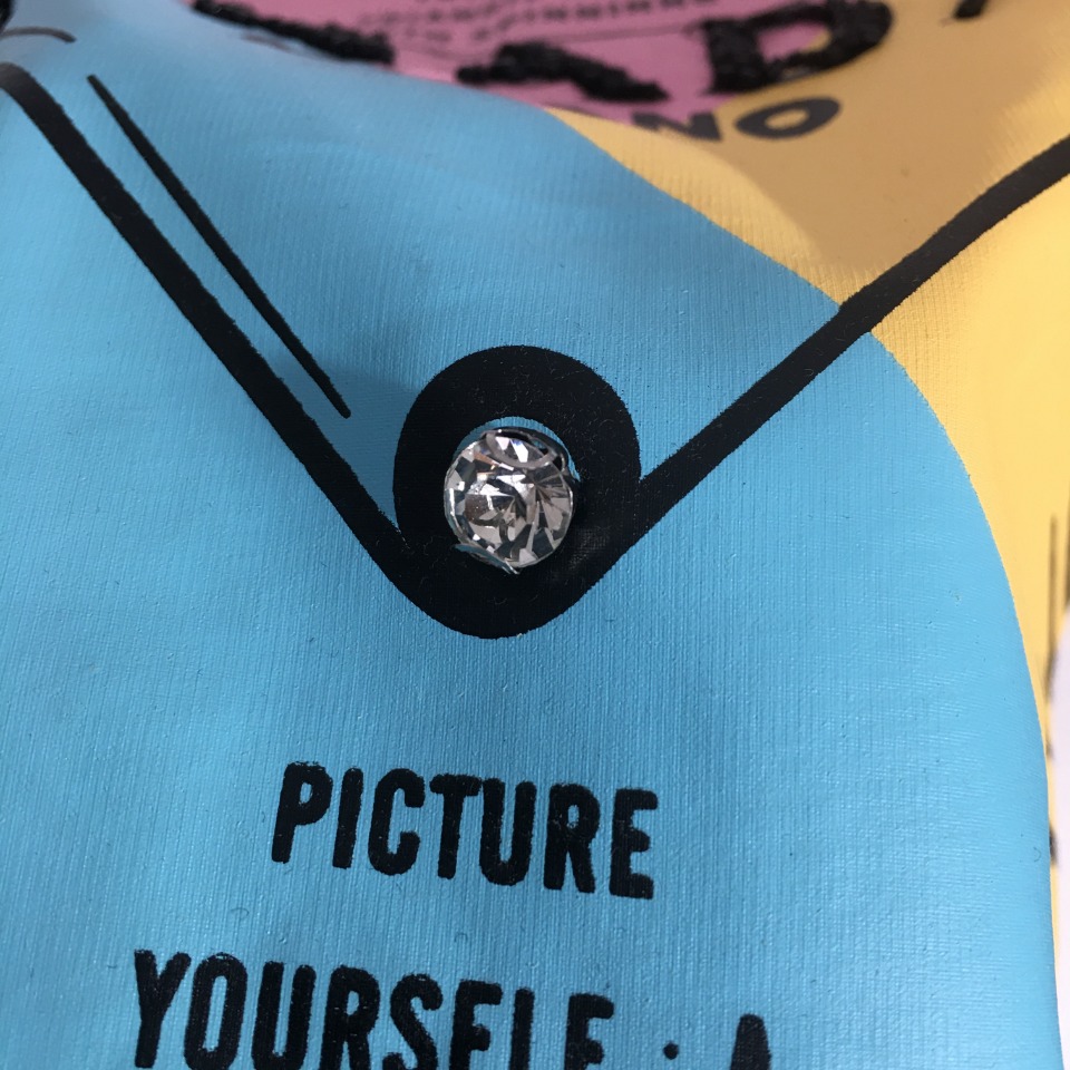 P style rhinestone printed short sleeve T-shirt-Luxeon