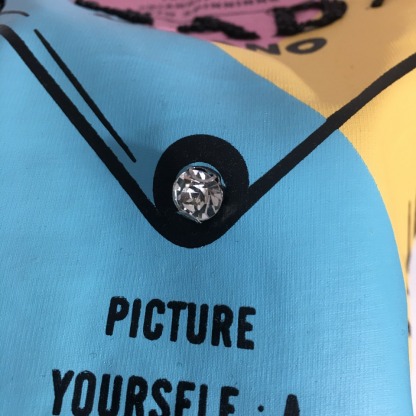 P style rhinestone printed short sleeve T-shirt-Luxeon