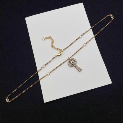 G style Crystal Double G Key Necklace Earrings-Luxeon