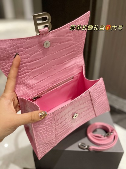 B style Hourglass Handbags Pink-Luxeon