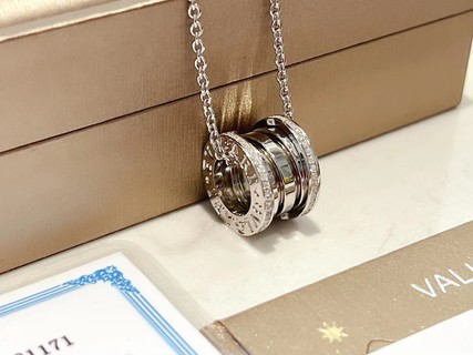 Bulgari Classic Sterling Silver S925 Complete Necklace-Luxeon