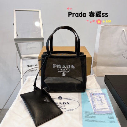 P style Mesh Shopping Handbags 2 in 1-Luxeon