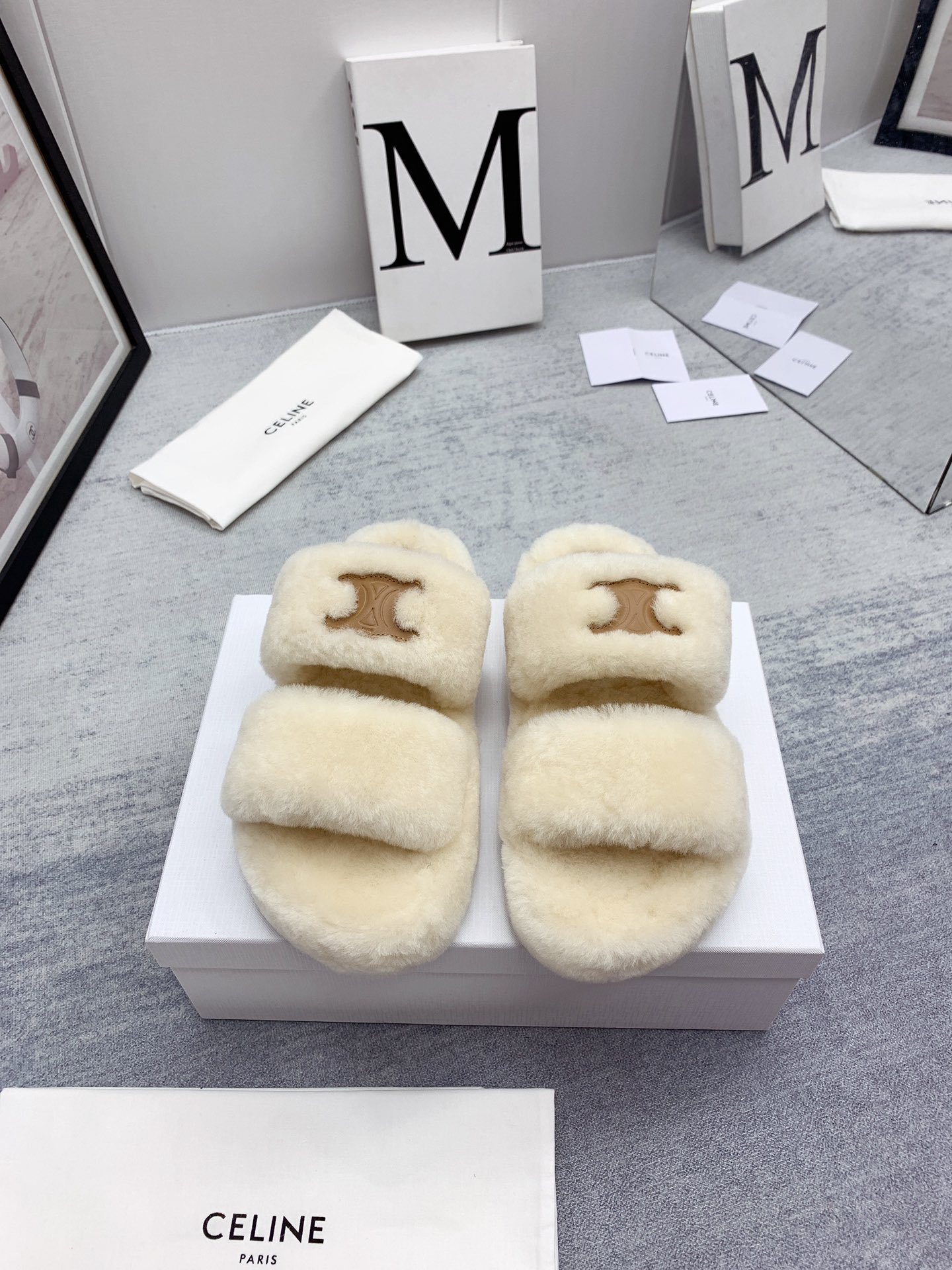 C style new winter pure wool slippers top quality-Luxeon