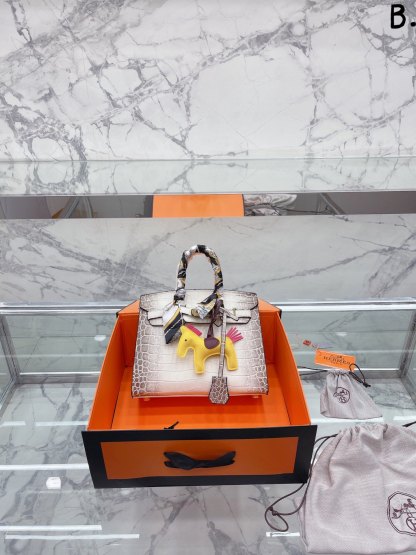 H style Birkin Classic Handbags Crocodile Pattern-Luxeon