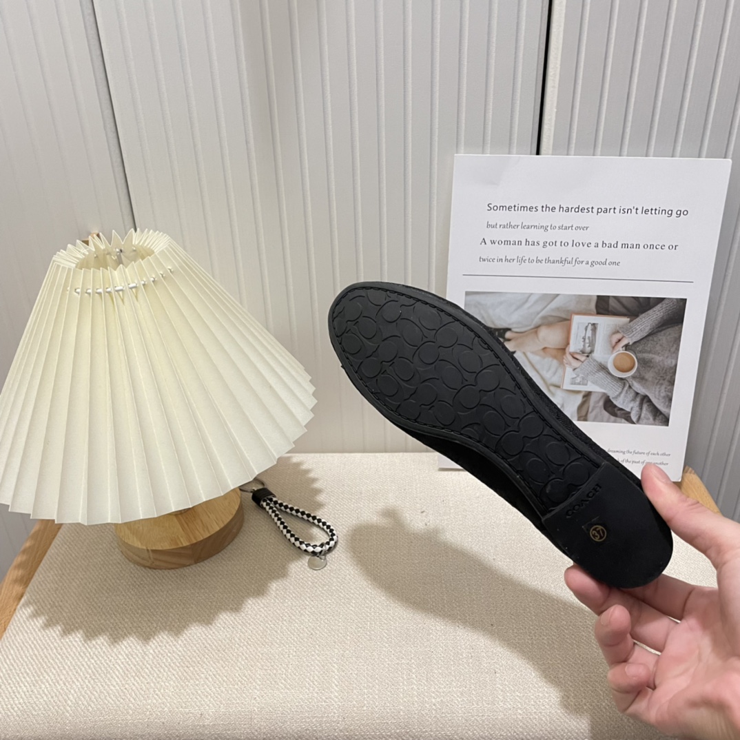 Coach new women bow-knot loafers flats-Luxeon