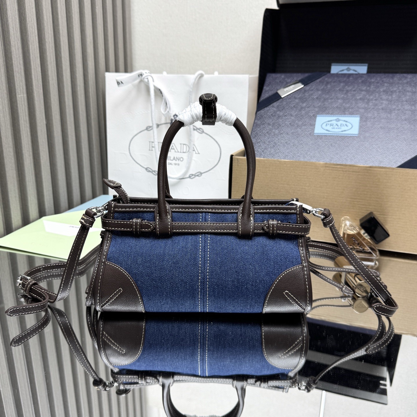 Denim canvas tote bag 23.5*12*9cm