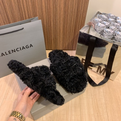 B style new wool slippers-Luxeon