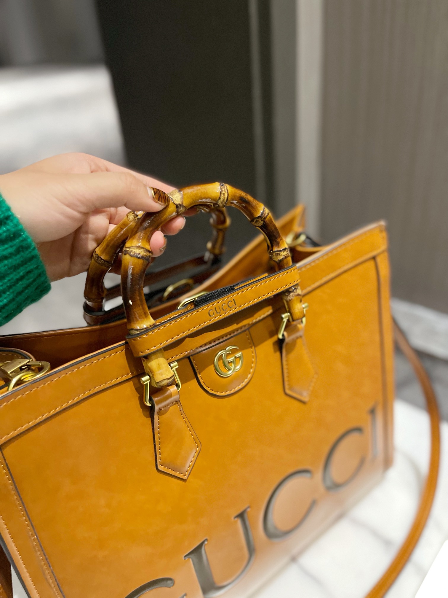 G style Diana bamboo women handbags-Luxeon