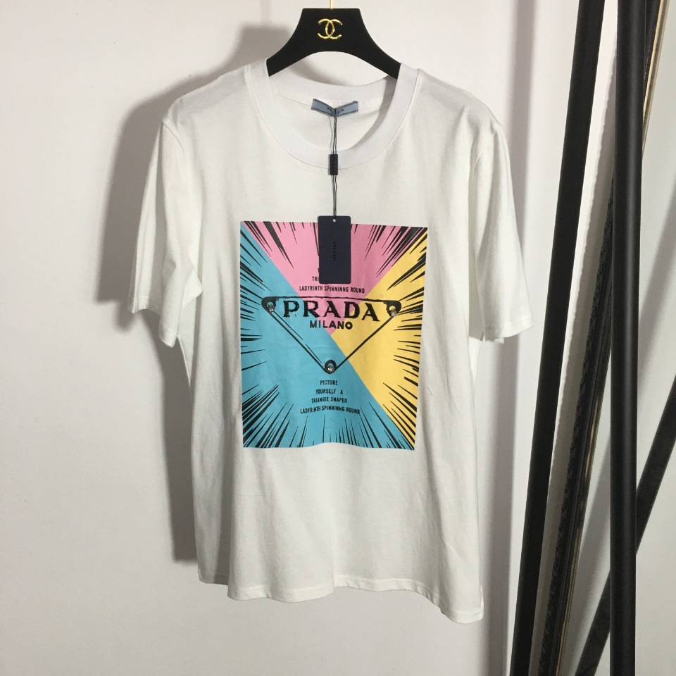 P style rhinestone printed short sleeve T-shirt-Luxeon
