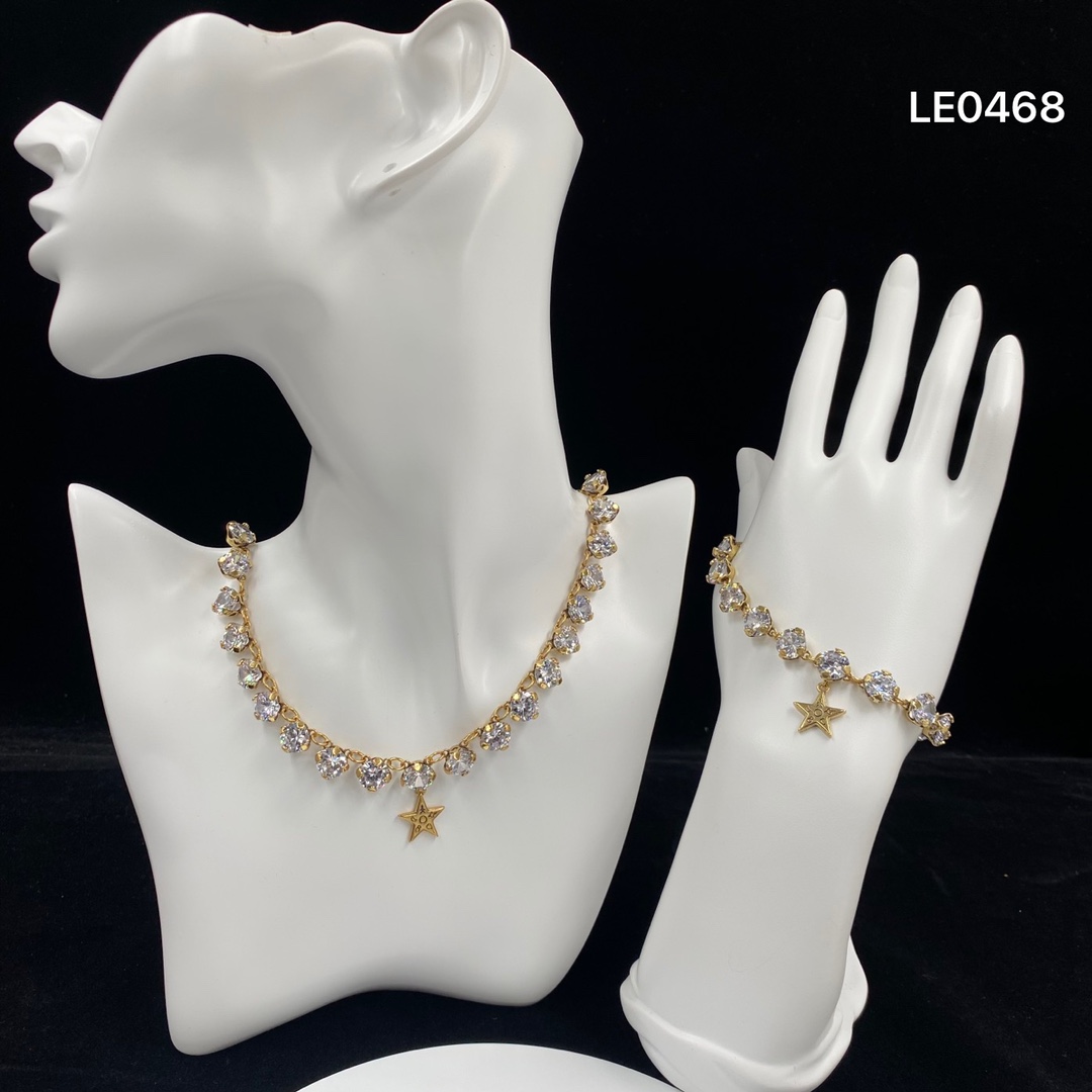 D style Fashion Rhinestone Necklace Set-Luxeon