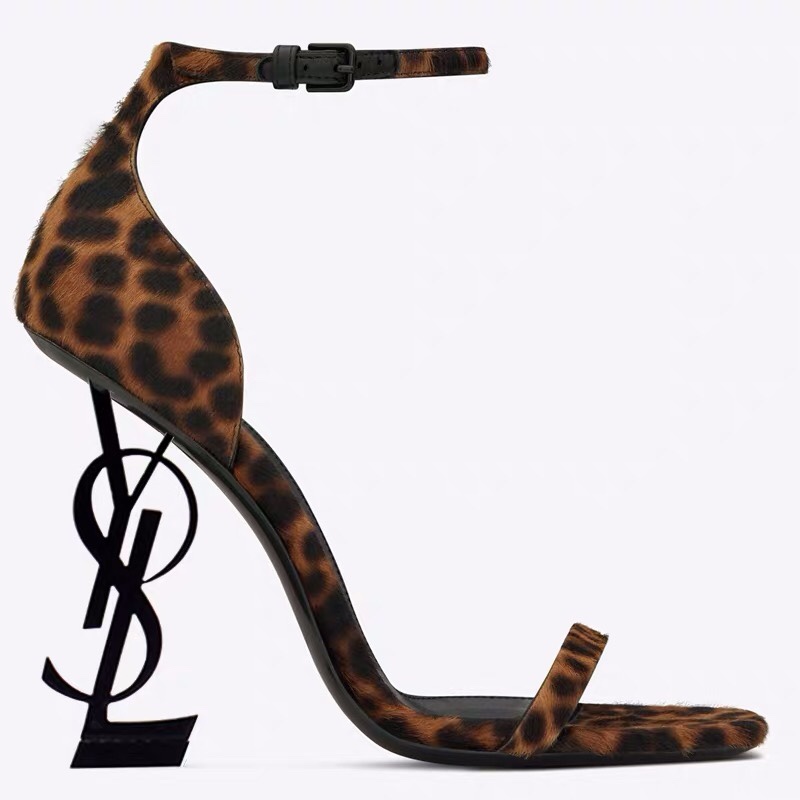 Saint Laurent letter heel square toe round toe-Luxeon