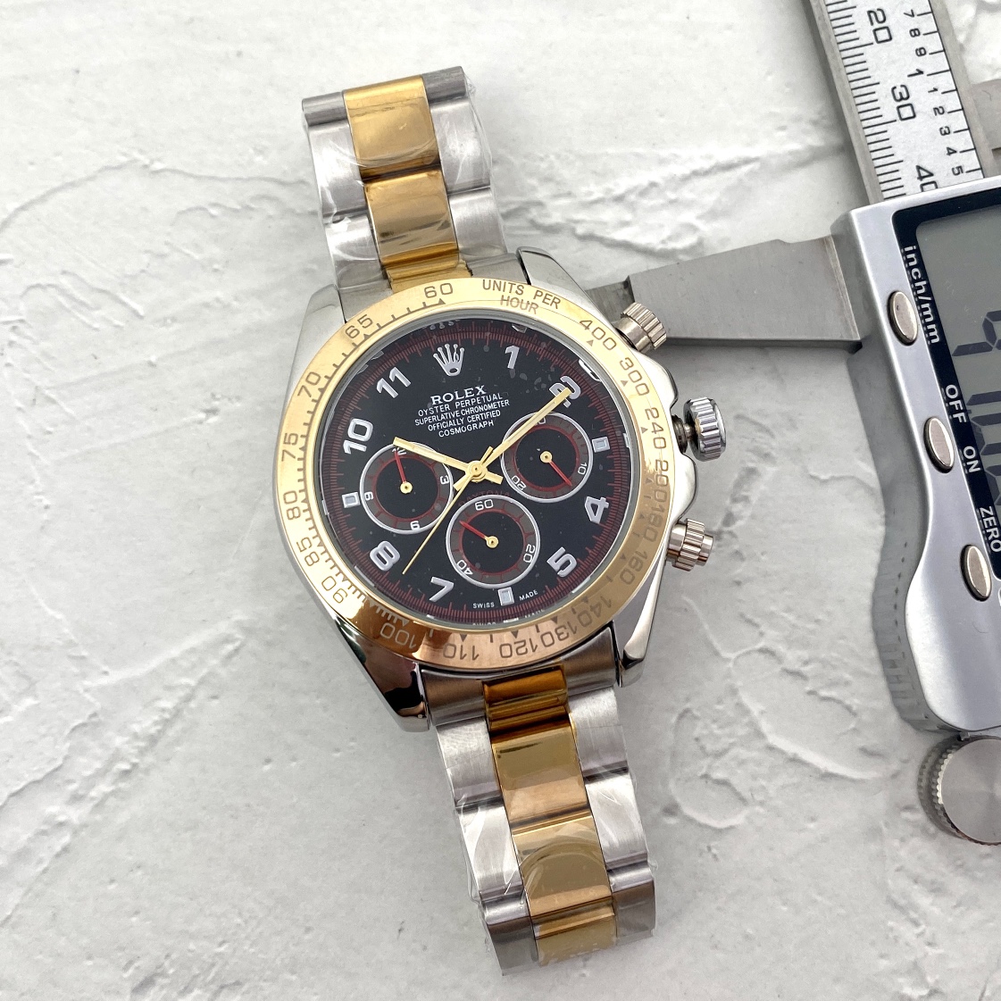ROLEX DAYTONA Watch Quartz Movement Mineral Reinforced Glass-Luxeon