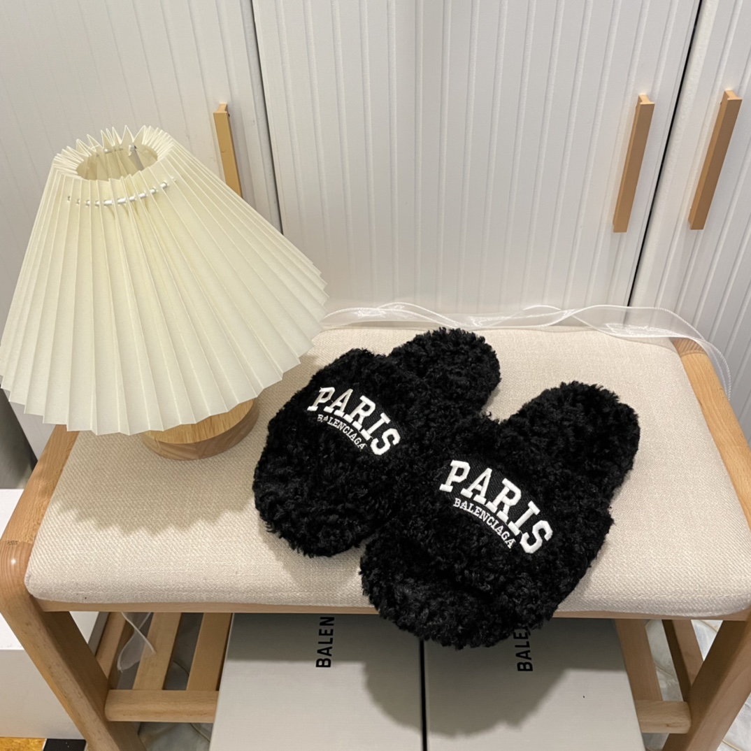 B style winter new fuzz fur slippers-Luxeon