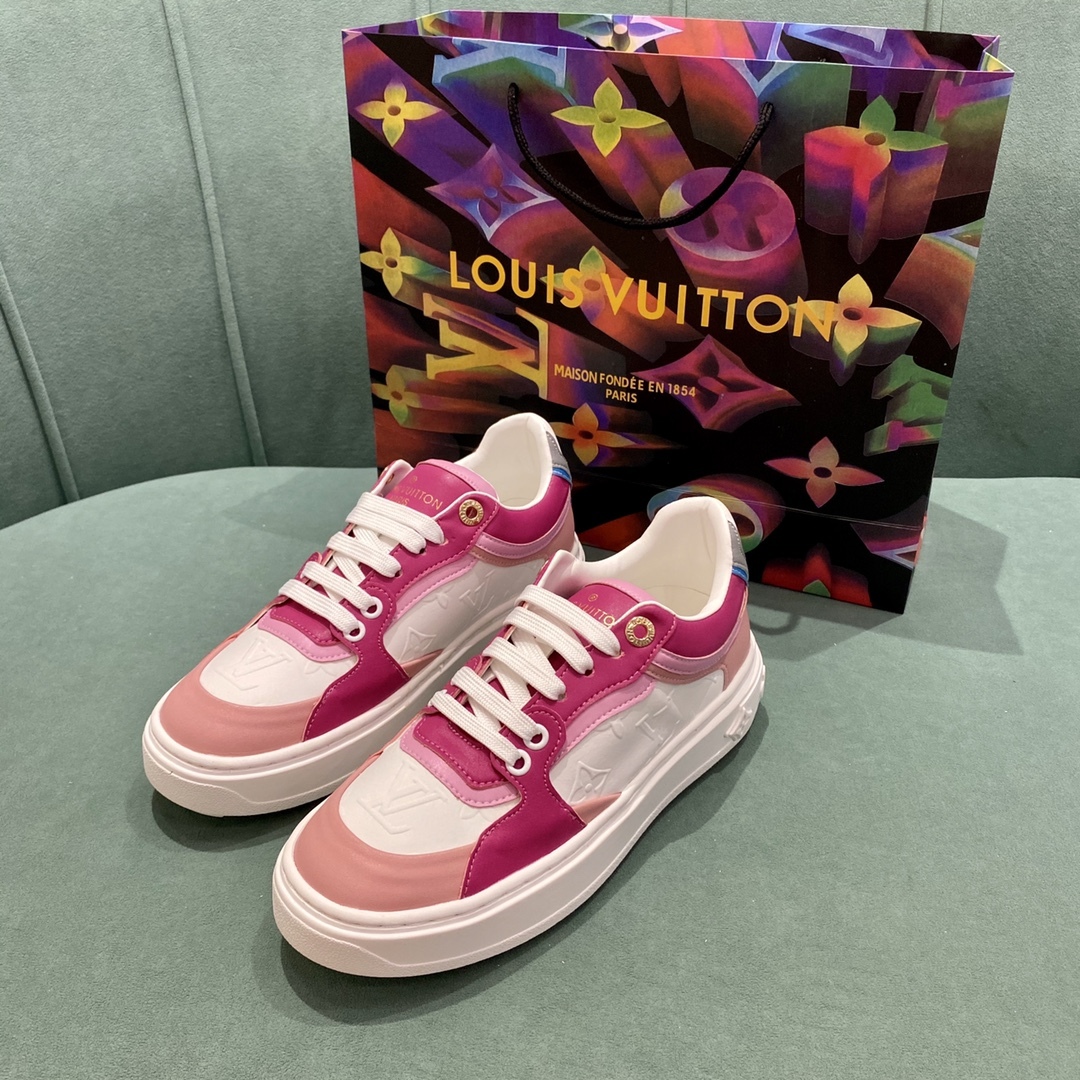 L style Womne Two Color Splicing Lace Up Sneakers-Luxeon