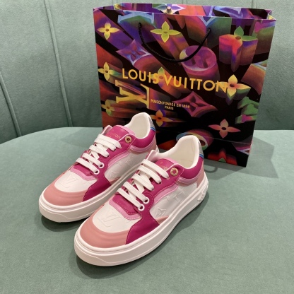 L style Womne Two Color Splicing Lace Up Sneakers-Luxeon