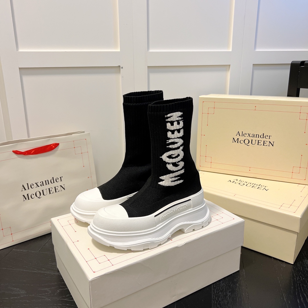 Alexander McQueen women sneakers sock boots-Luxeon