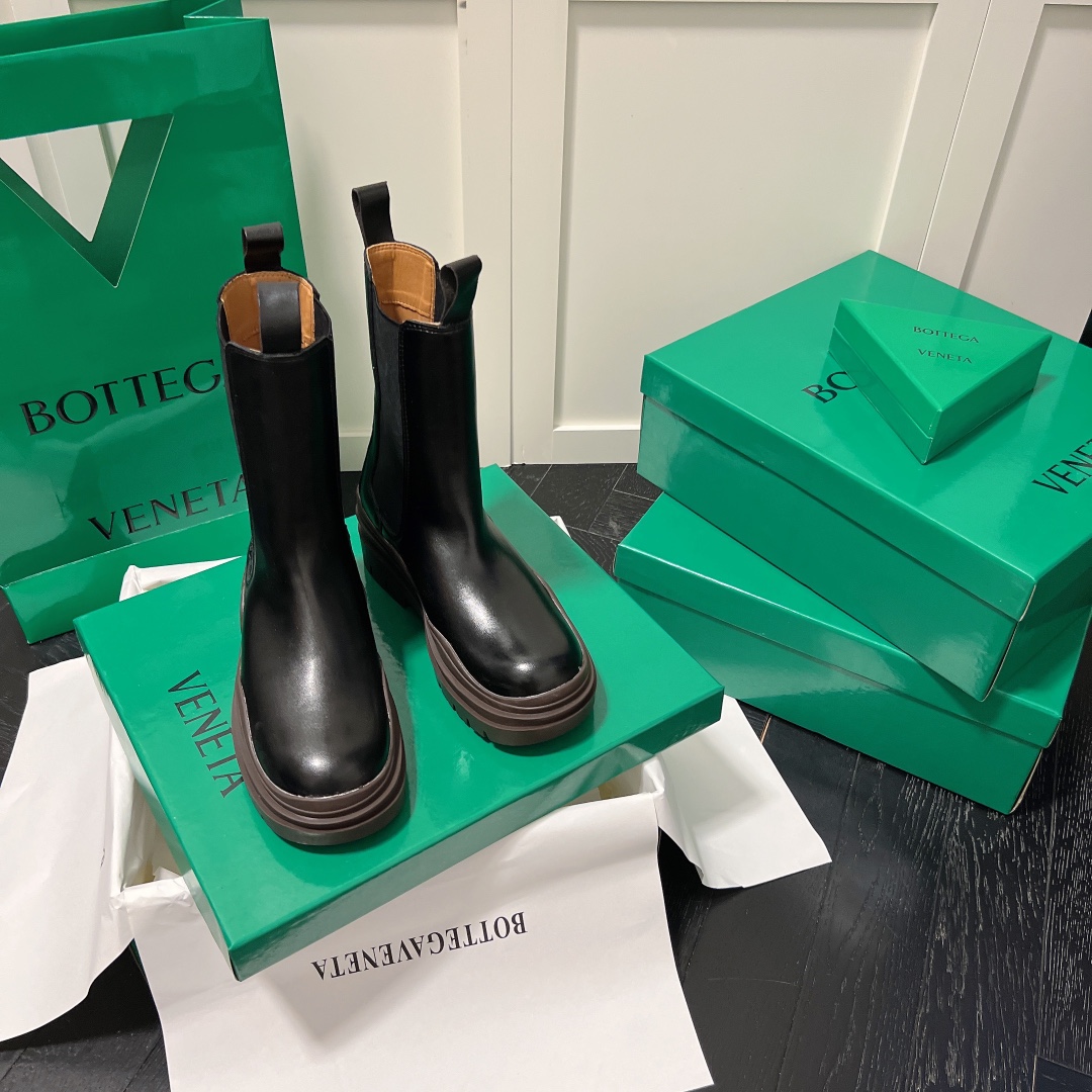 Bottega Venet mid-calf heeled boots-Luxeon