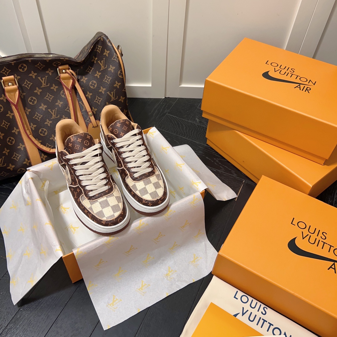 L style . x . Air Force1 22ss co-brand commerative sneaker Unisex casual shoes-Luxeon