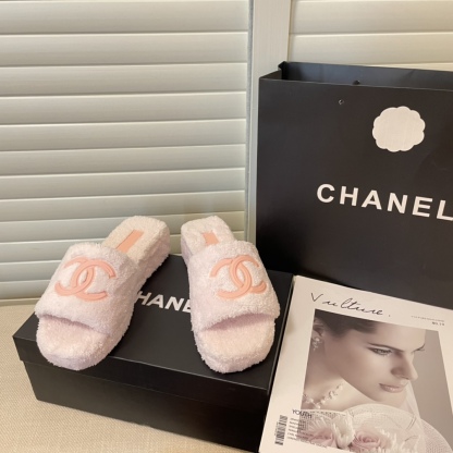 C style double-c terry wool slippers-Luxeon