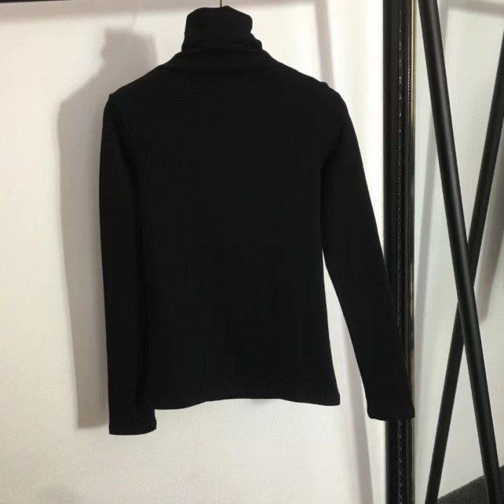 P style fleece turtle neck logo printing bottom shirt-Luxeon