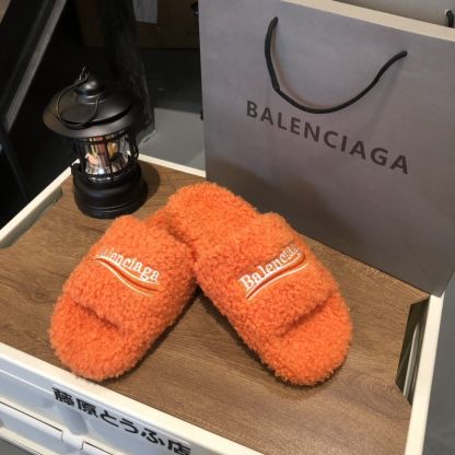 B style new women fur slippers with logo upper-Luxeon