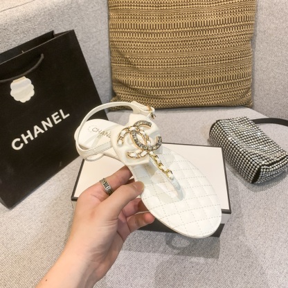 C style summer solid flip flops slippers-Luxeon