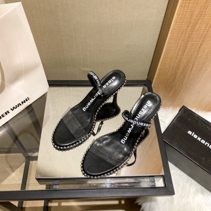 Alexander women transparant strap rhinestone high heels pumps-Luxeon