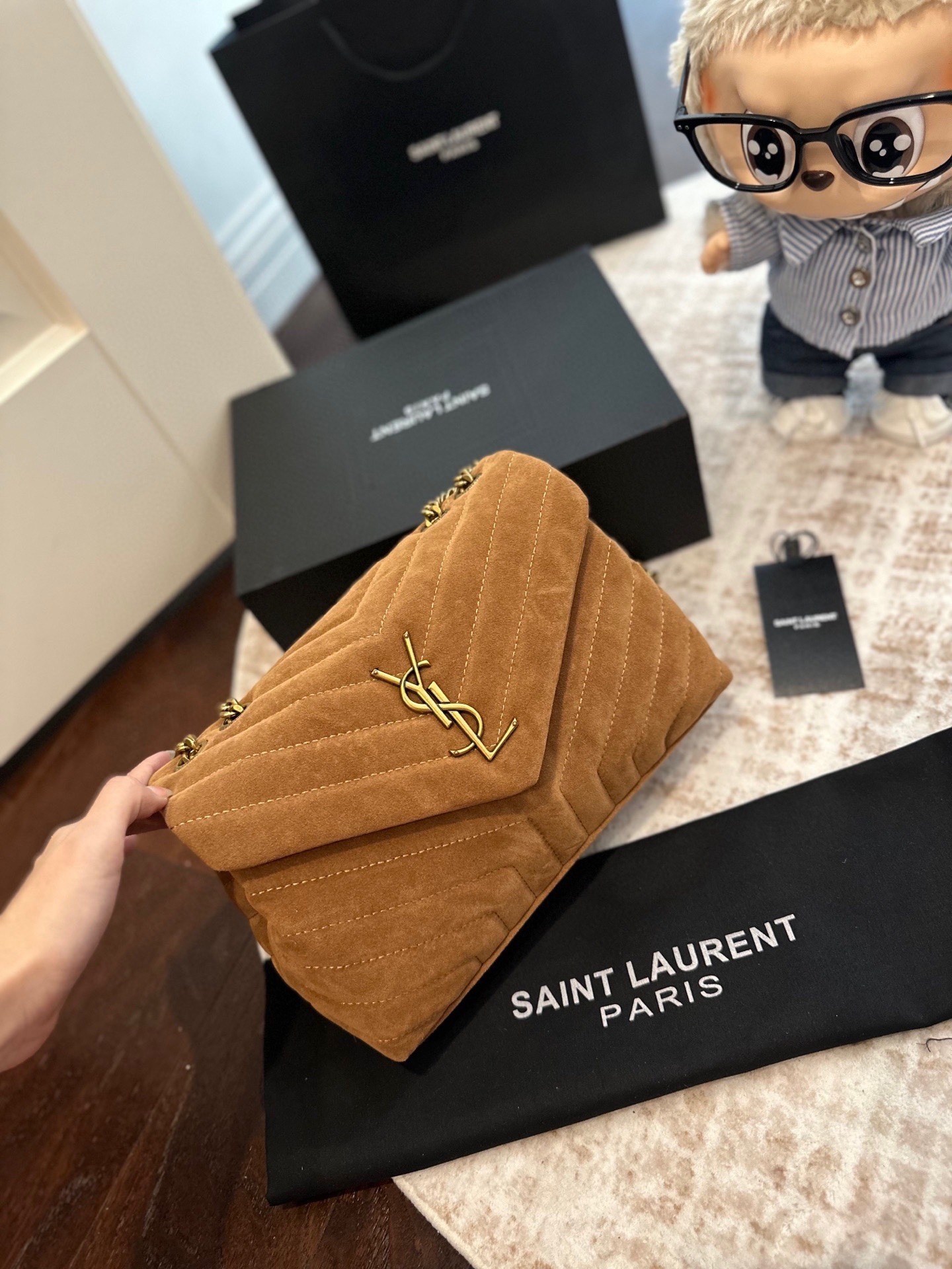 Suede cloud bag 25*16cm