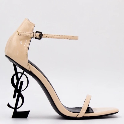 Saint Laurent letter heel square toe round toe-Luxeon