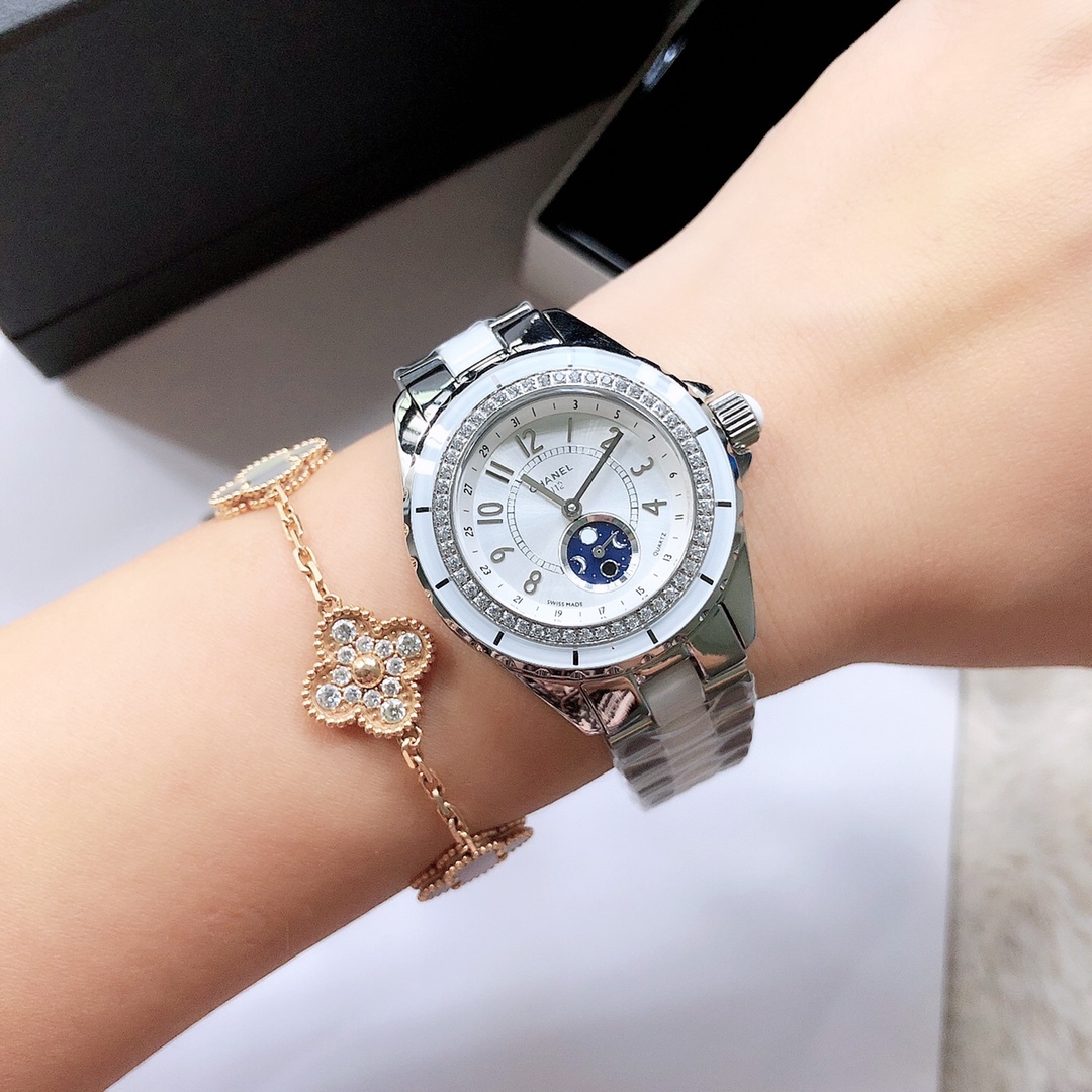 C style All-steel Ceramic Watch Quartz Movement-Luxeon