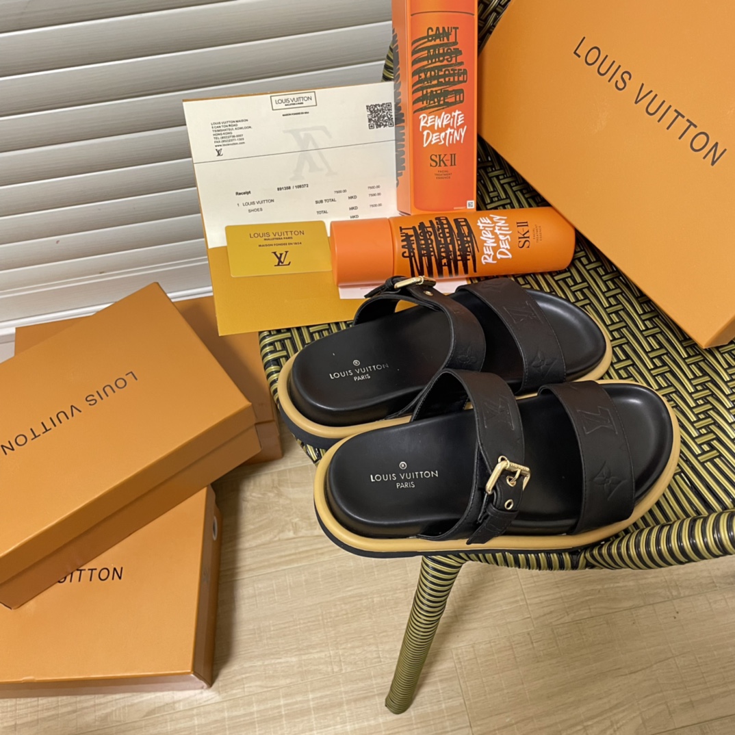 L style Print Double Strap Sandals-Luxeon