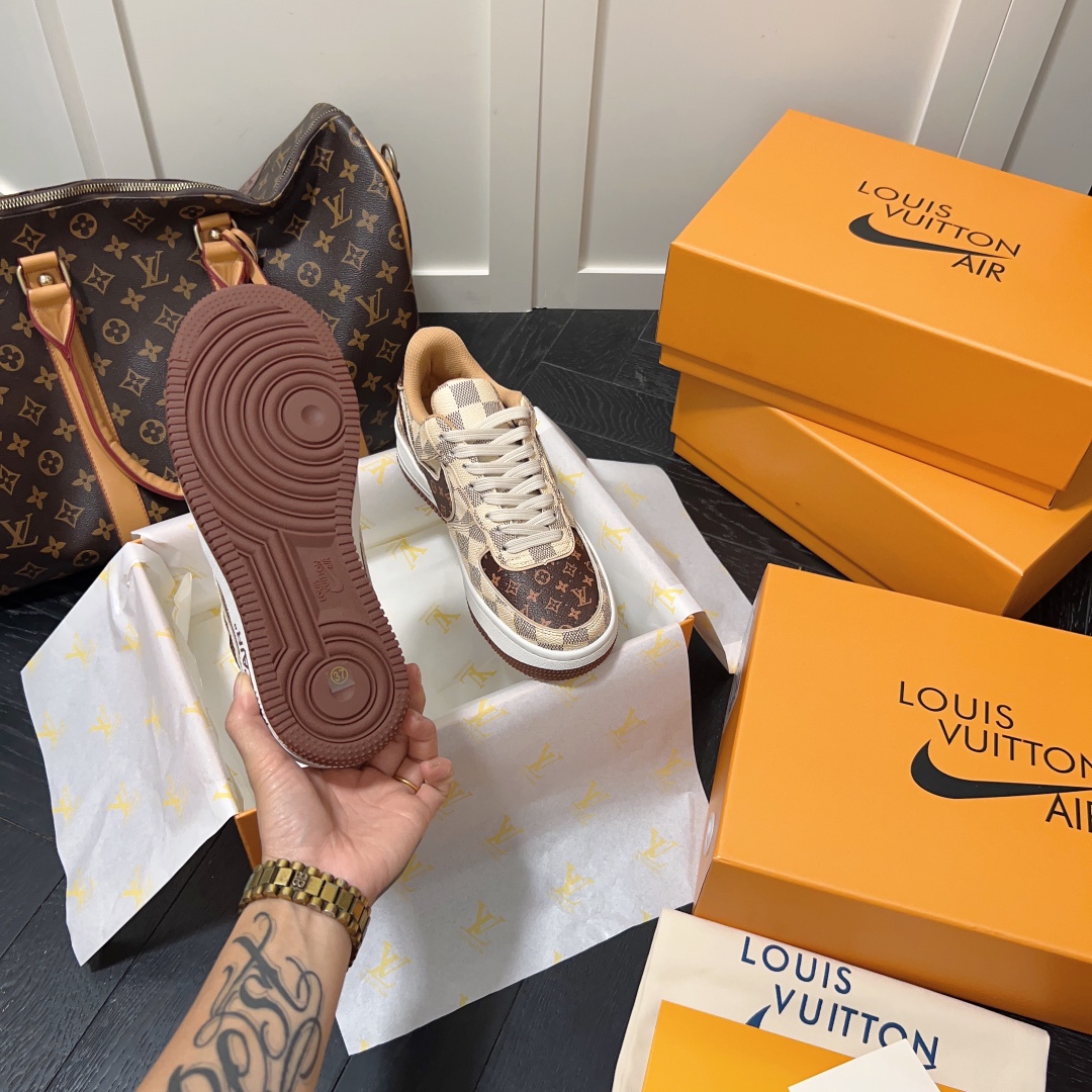 L style . x . Air Force1 22ss co-brand commerative sneaker Unisex casual shoes-Luxeon