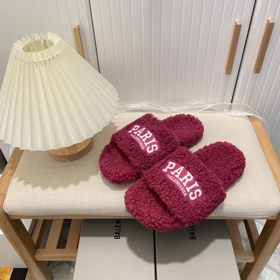 B style winter new fuzz fur slippers-Luxeon