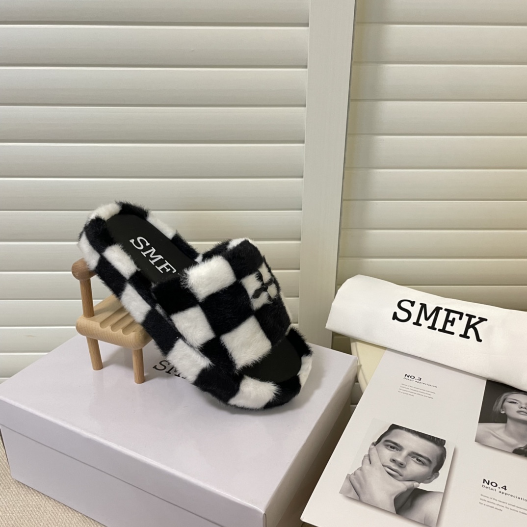 SMFK 2022 new women fur slippers-Luxeon