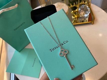 Tiffany Key Necklace Full Diamonds-Luxeon