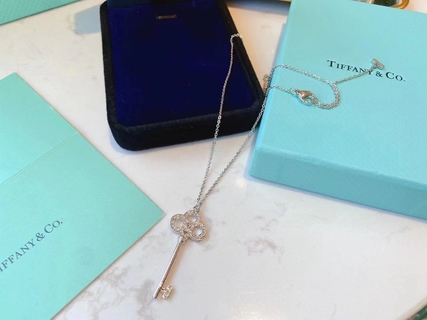 Tiffany Key Necklace Full Diamonds-Luxeon