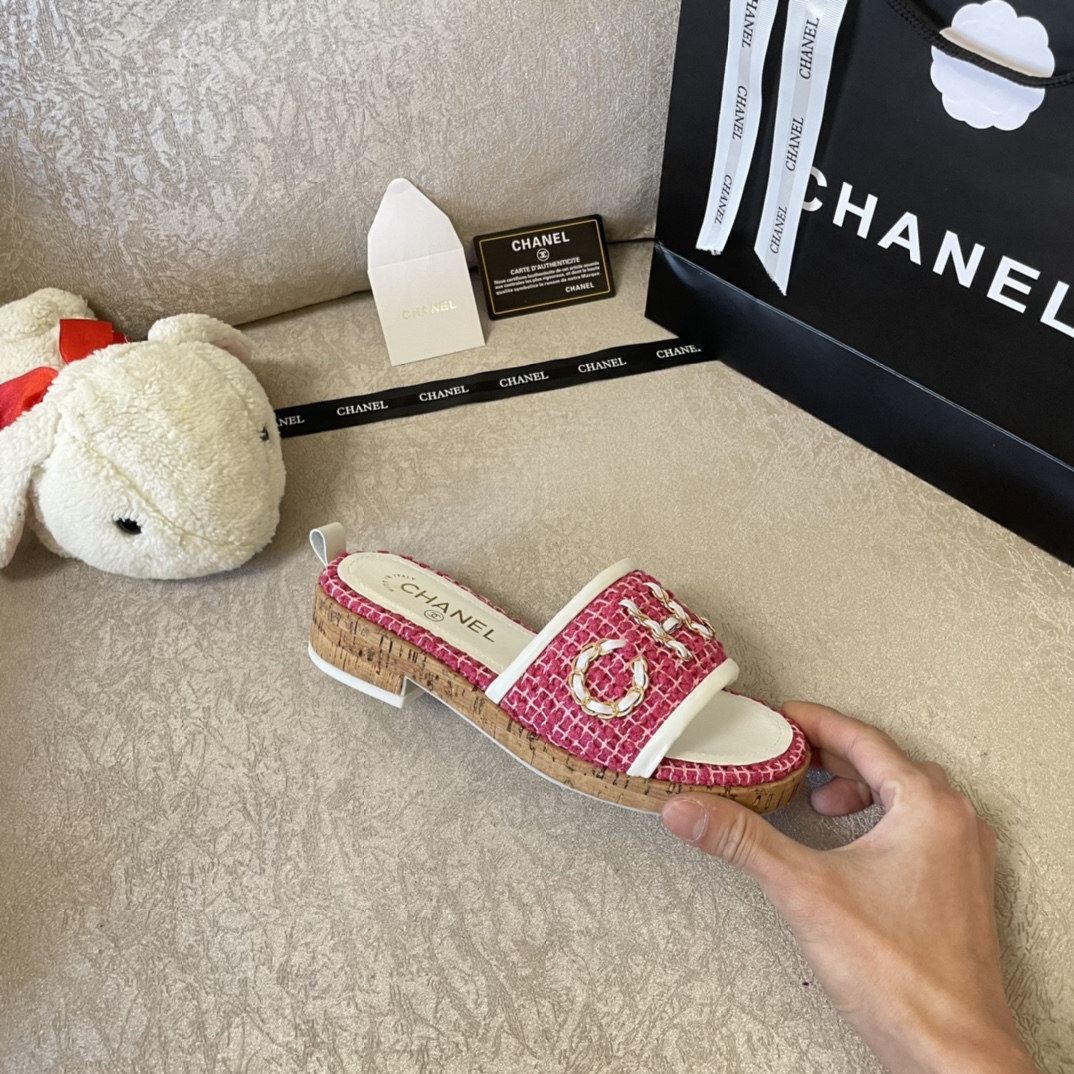 C style New Woven Platform Slippers-Luxeon