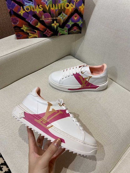 L style Women Lace Up Leather Flat Sneakers-Luxeon