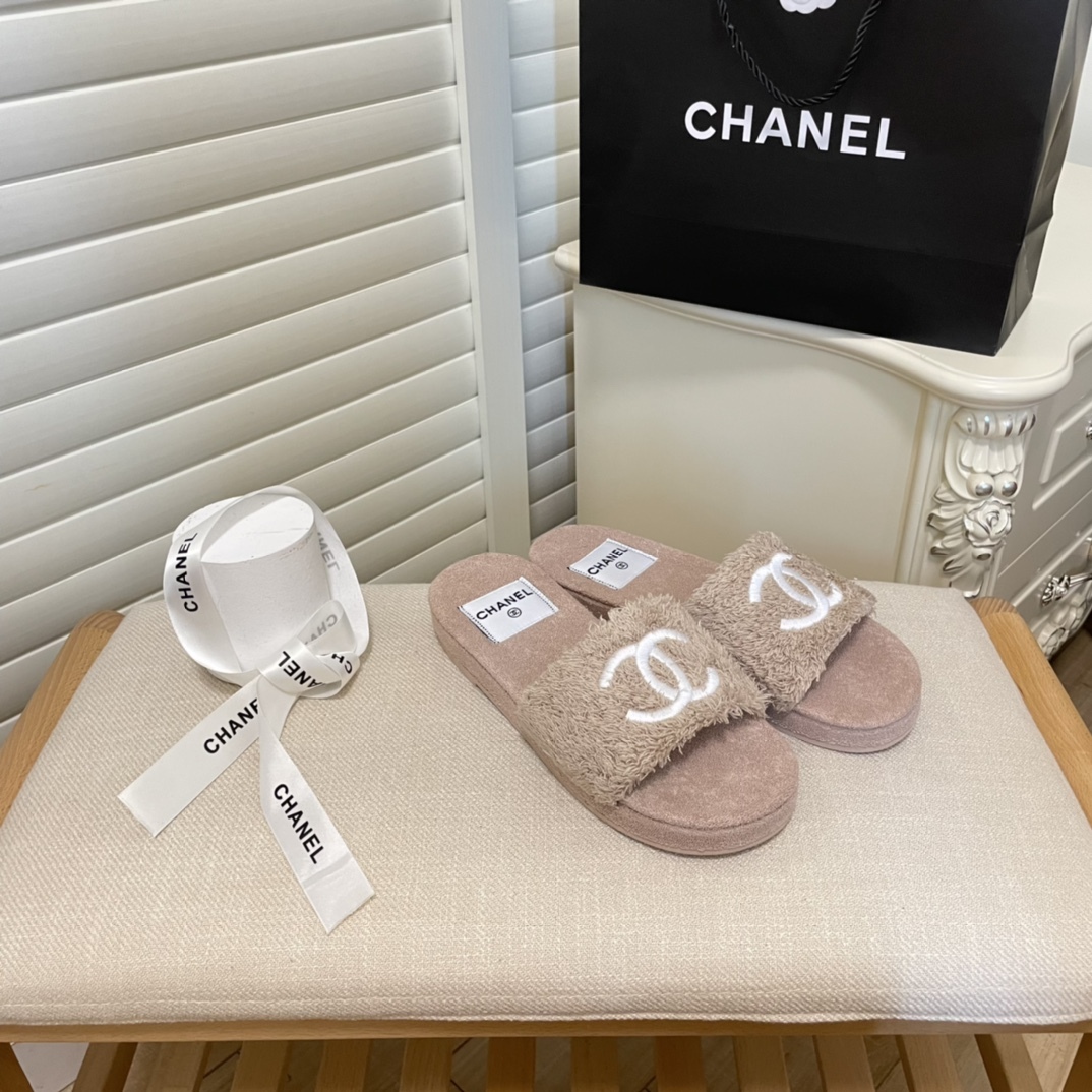 C style double-C winter wool slippers-Luxeon