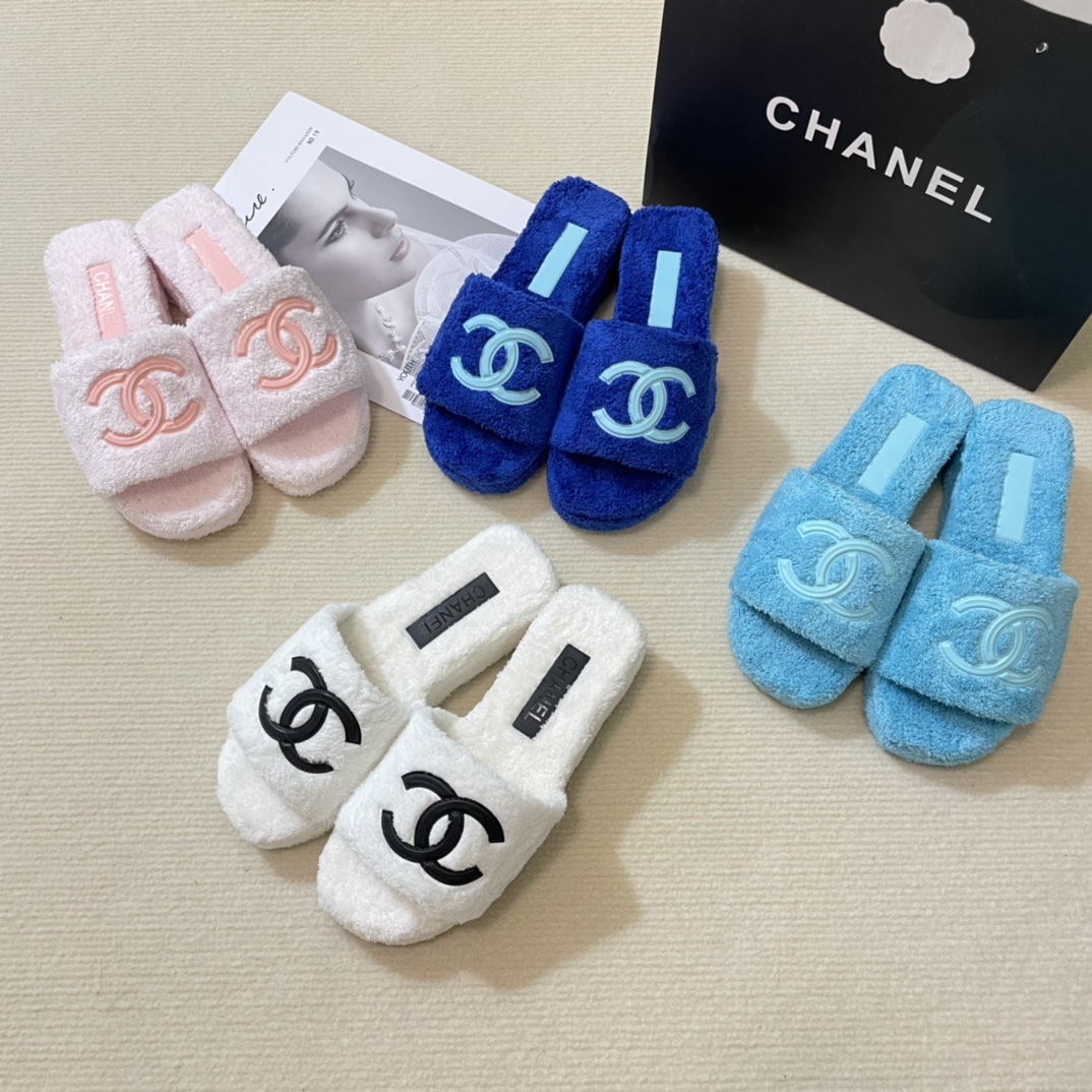 C style double-c terry wool slippers-Luxeon
