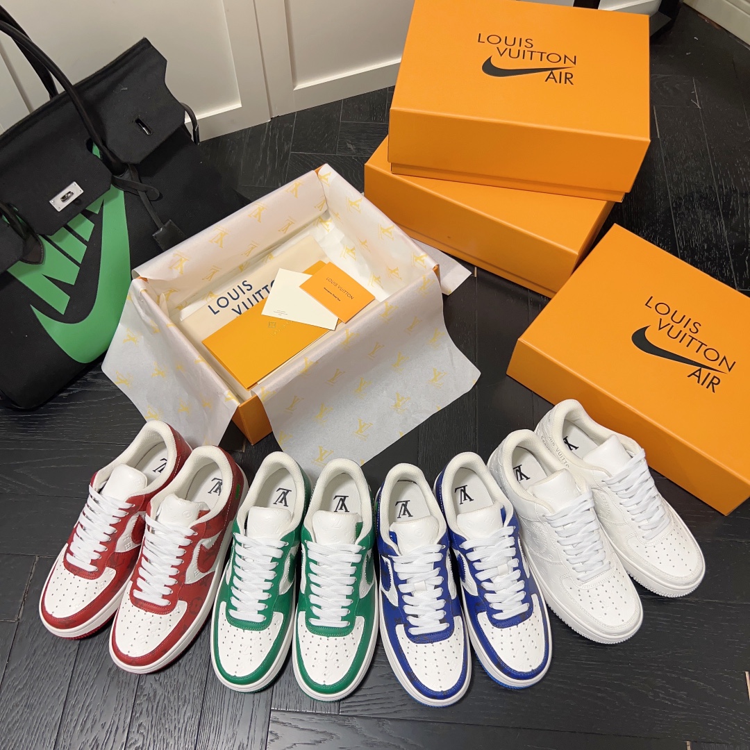 L style . x . Air Force1 22ss co-brand commerative sneaker Unisex casual shoes-Luxeon