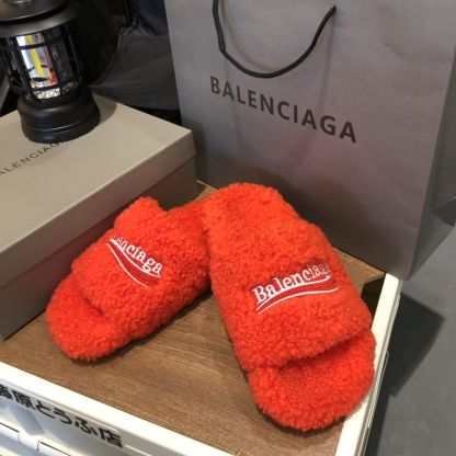 B style new women fur slippers with logo upper-Luxeon