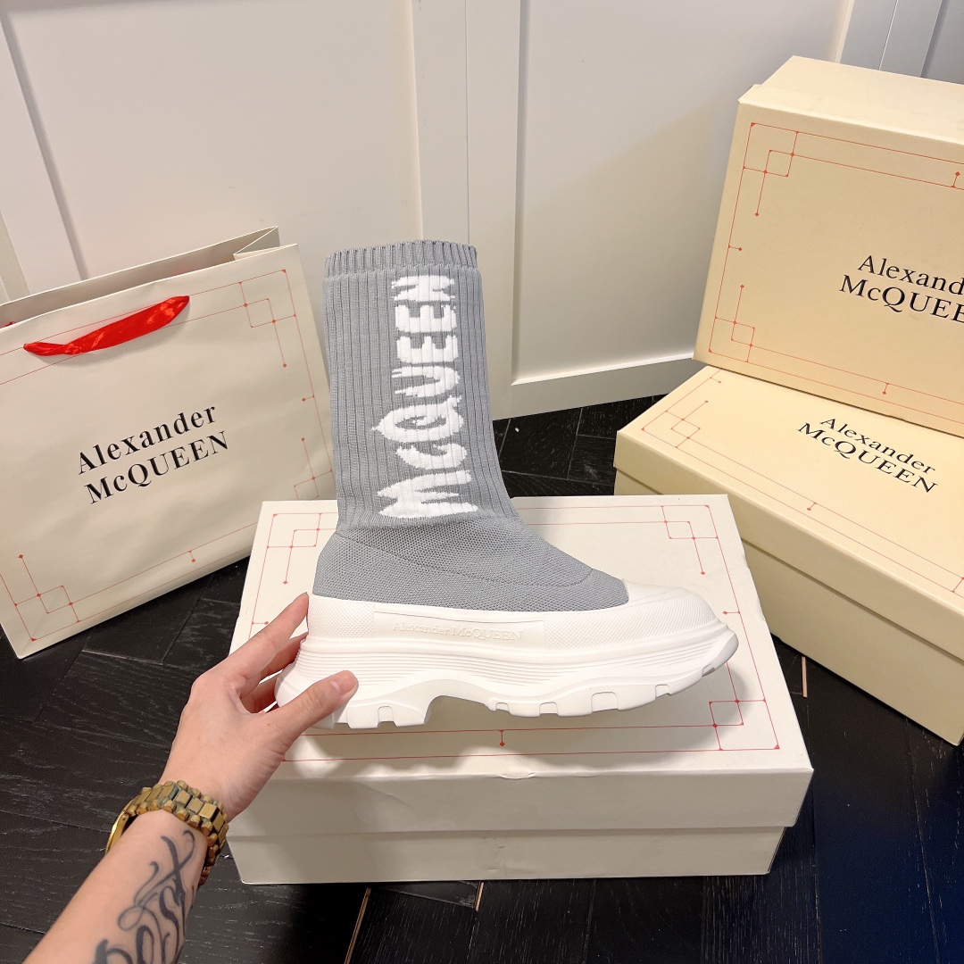 Alexander McQueen women sneakers sock boots-Luxeon