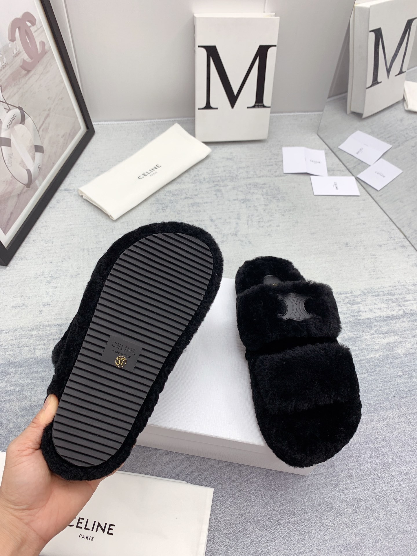 C style new winter pure wool slippers top quality-Luxeon