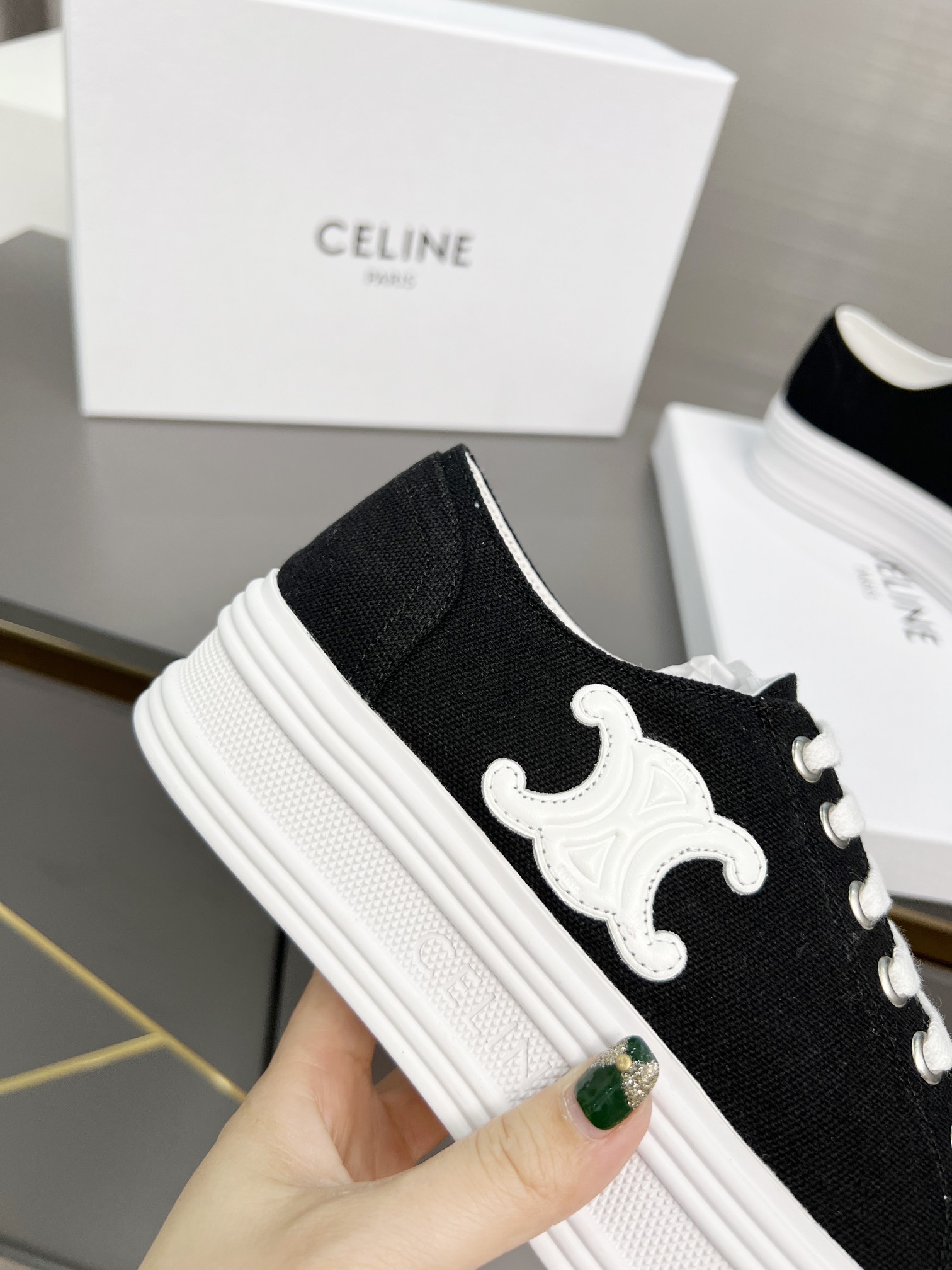 C style low heel canvas casual shoes-Luxeon