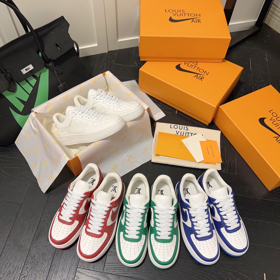 L style . x . Air Force1 22ss co-brand commerative sneaker Unisex casual shoes-Luxeon